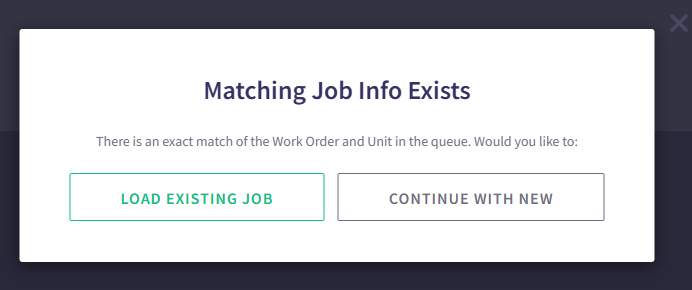 Matching Job Info Exists