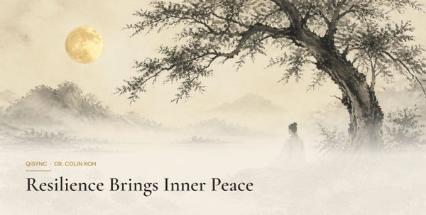 Ink-wash illustration: Resilience Brings Inner Peace
