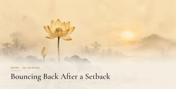 Ink-wash illustration: Bouncing Back After a Setback