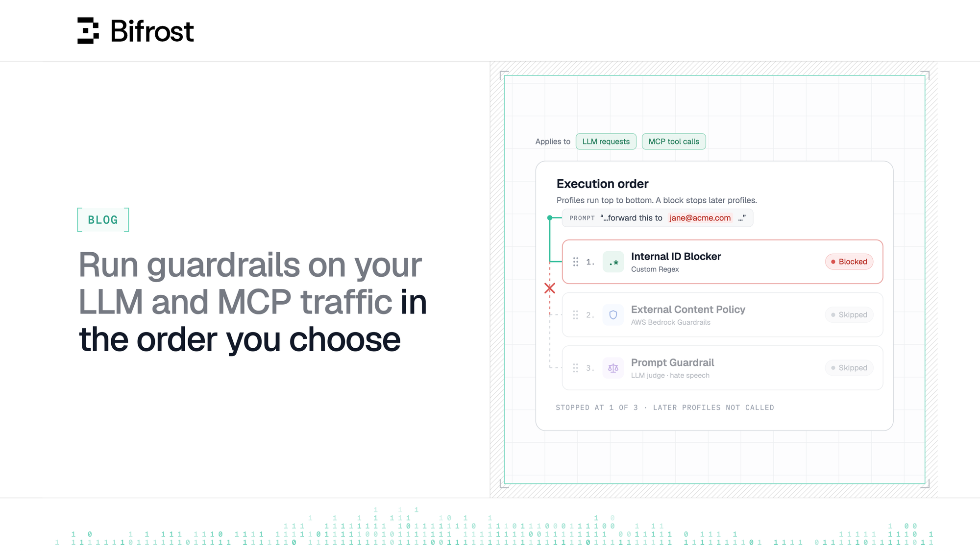 Run guardrails on LLM and MCP traffic in the order you choose