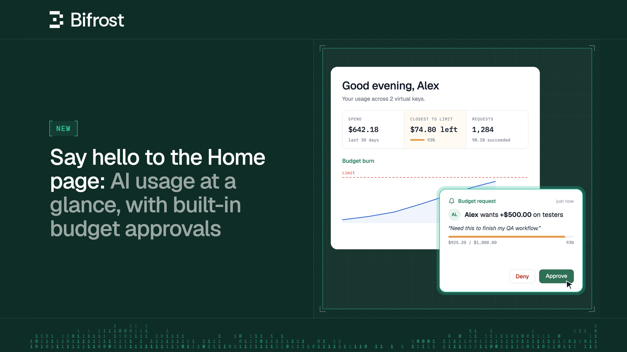 Say hello to the Home page: Your AI usage at a glance, with built-in budget approvals