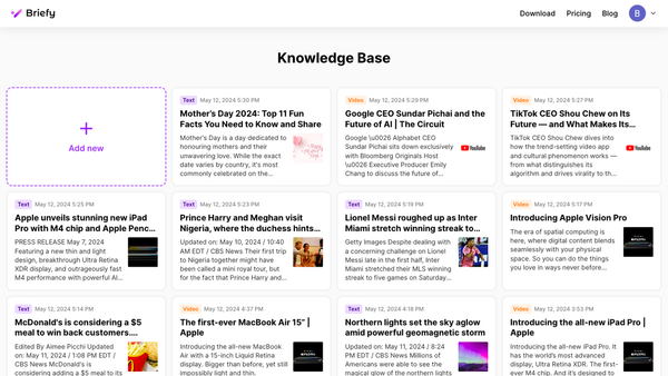 📣 Briefy 2.0.0: Knowledge Base, summary sharing, and more!