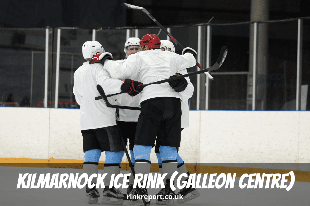 Four Ice Hockey Players Congratulate Each Other At An Ice Rink As An Example For Kilmarnock Ice Rink At The Galleon Leisure C