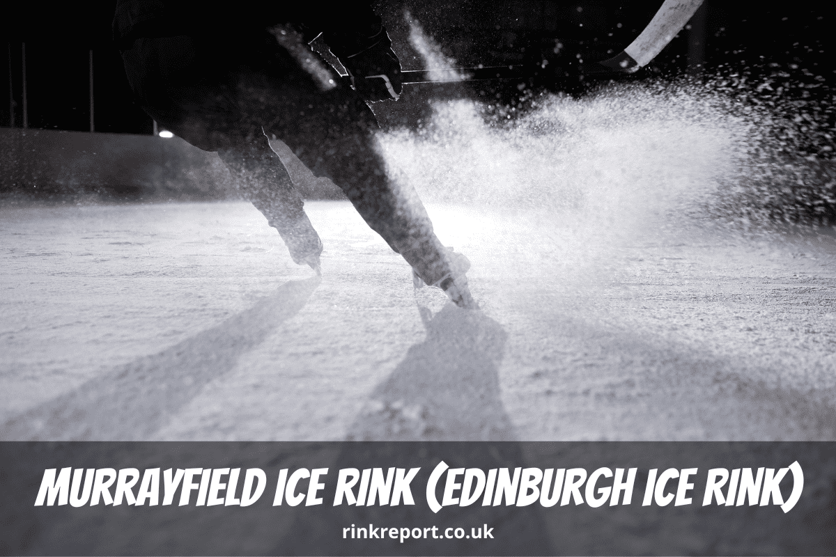 A Photo Of An Ice Hockey Player Spraying Ice On An Ice Rink In The Dark As An Example For Murrayfield Ice Rink In Edinburgh
