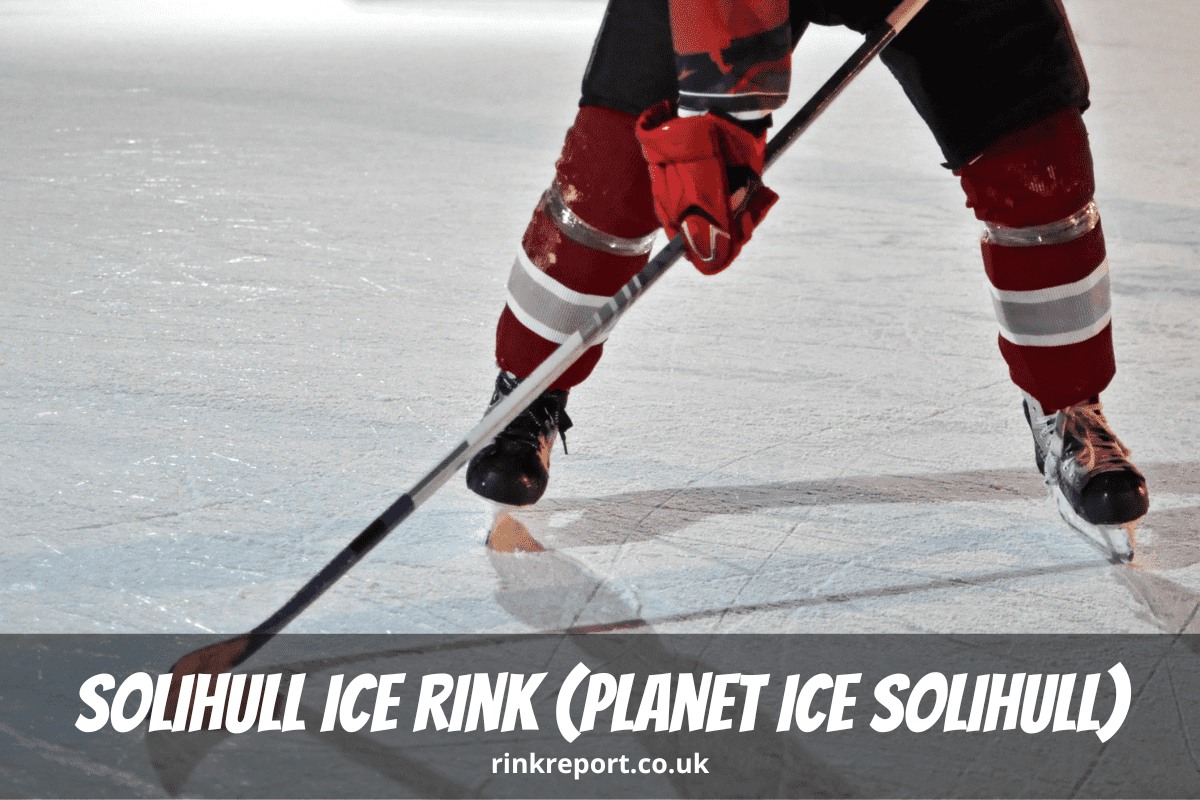 An Ice Hockey Player Stands On The Ice In Ice Skates And Holding A Hockey Stick At Solihull Ice Rink Also Known As Planet Ice