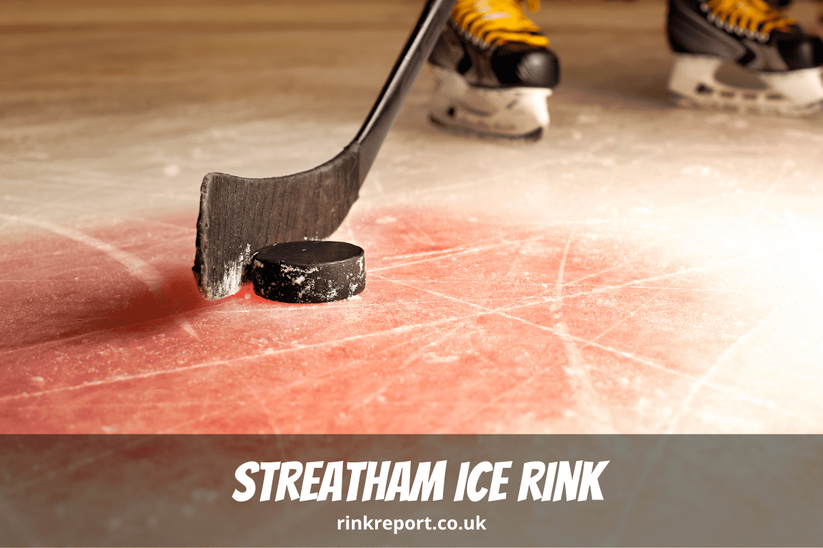 Hockey Puck And Stick And Skates At Streatham Ice Rink At Streatham Ice And Leisure Centre