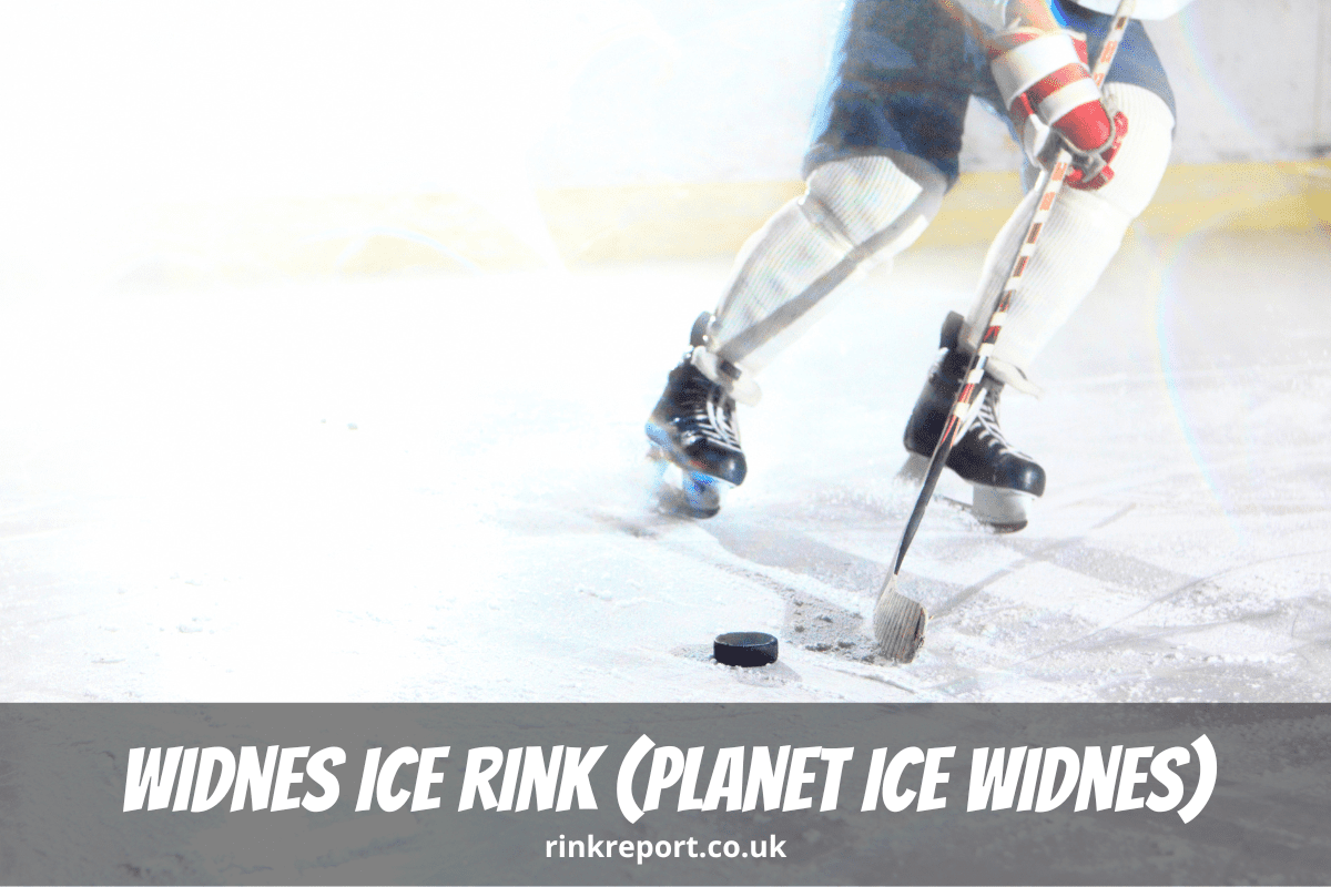 A Hockey Player Skates With A Stick And Puck As An Example Of An Activity At Widnes Ice Rink