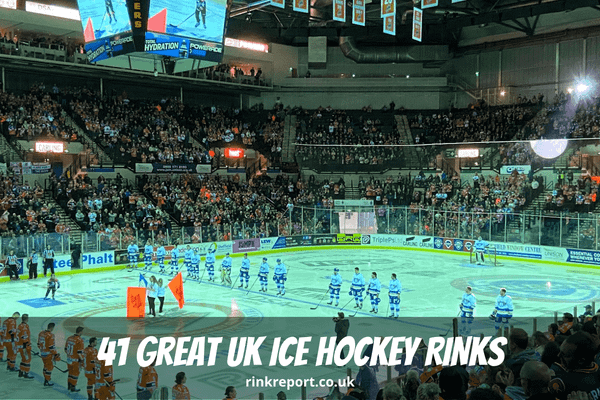Sheffield Steelers Ice Hockey Team Lines Up Against The Fife Flyers In Front Of A Large Crowd At Utilita Arena Ice Rink In Sh