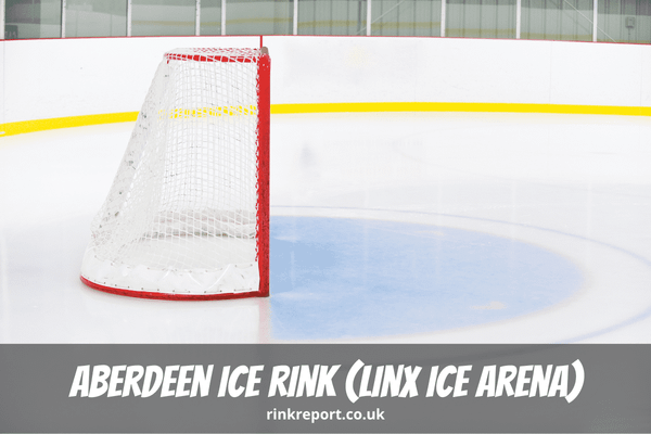 A Photo Of An Ice Hockey Net On An Empty Ice Rink As An Example For Aberdeen Ice Rink Also Known As the Linx Ice Arena