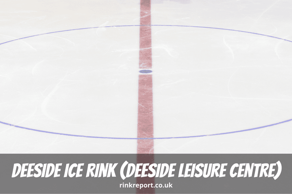 A Photo Of The Red Line And The Centre Ice Of An Ice Hockey Rink At Deeside Ice Rink At Deeside Leisure Centre