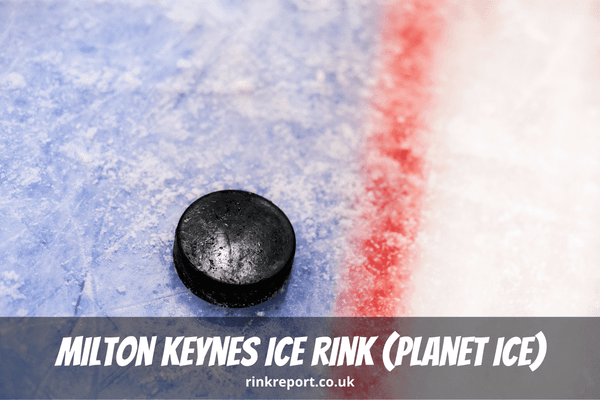 Milton Keynes Ice Rink Planet Ice England UK Hockey Puck On Red Line