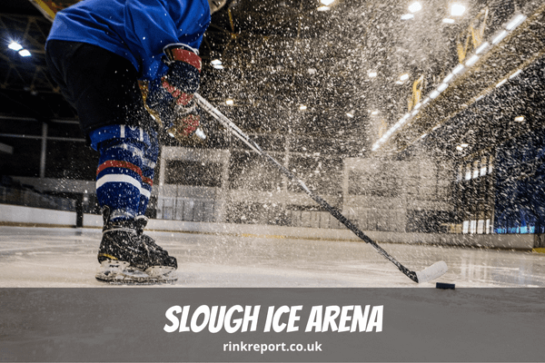 Slough Ice Rink Arena England UK Hockey Skating Player With Stick And Puck