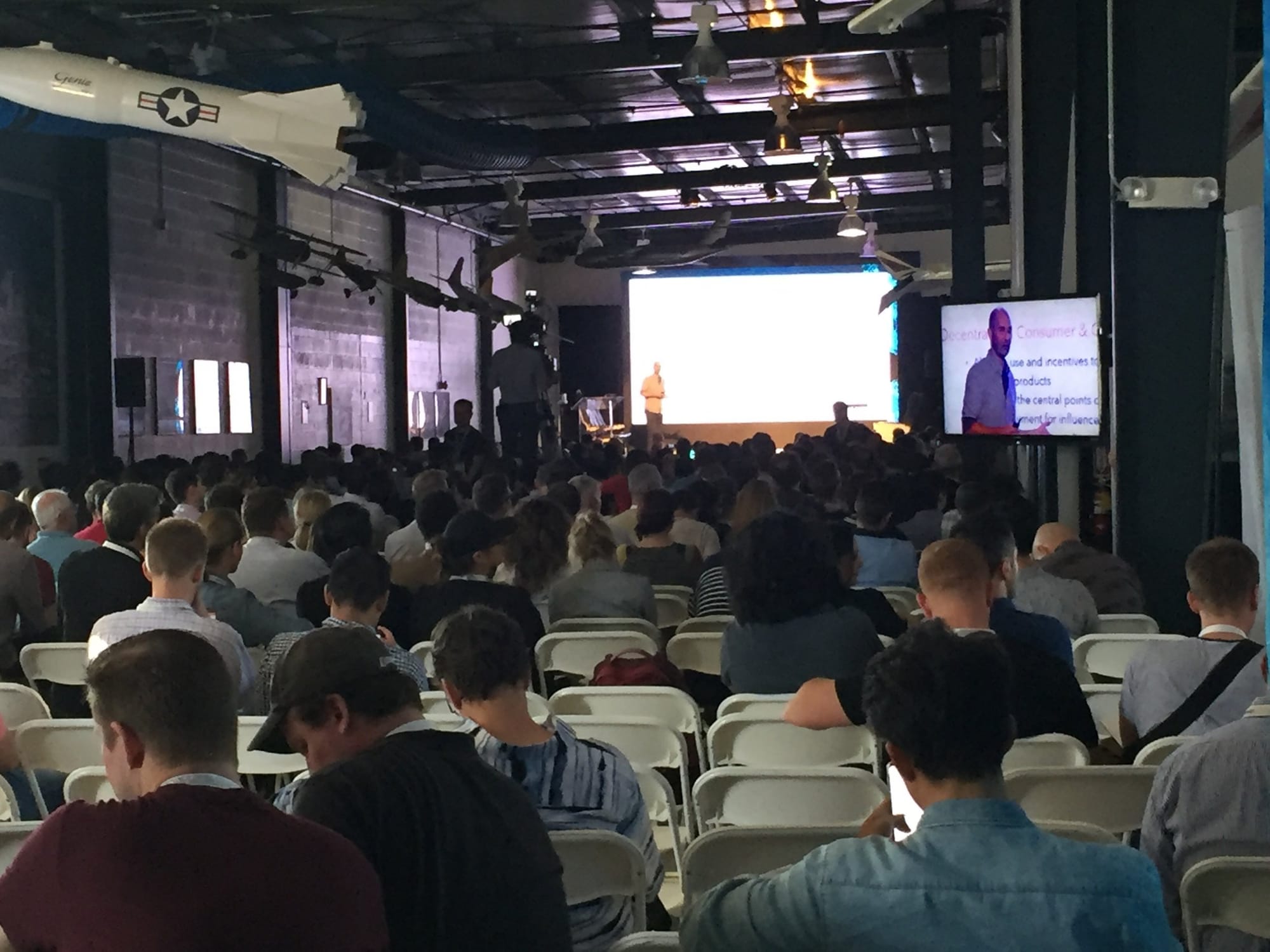  The hall where various presenters discussed their particular blockchain technology. 