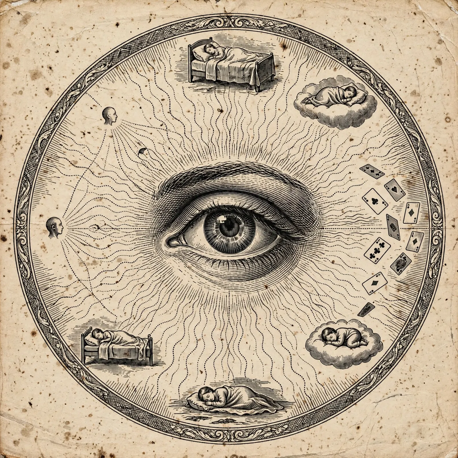 Engraving-style cover art for ESP in Life and Lab by Louisa E. Rhine