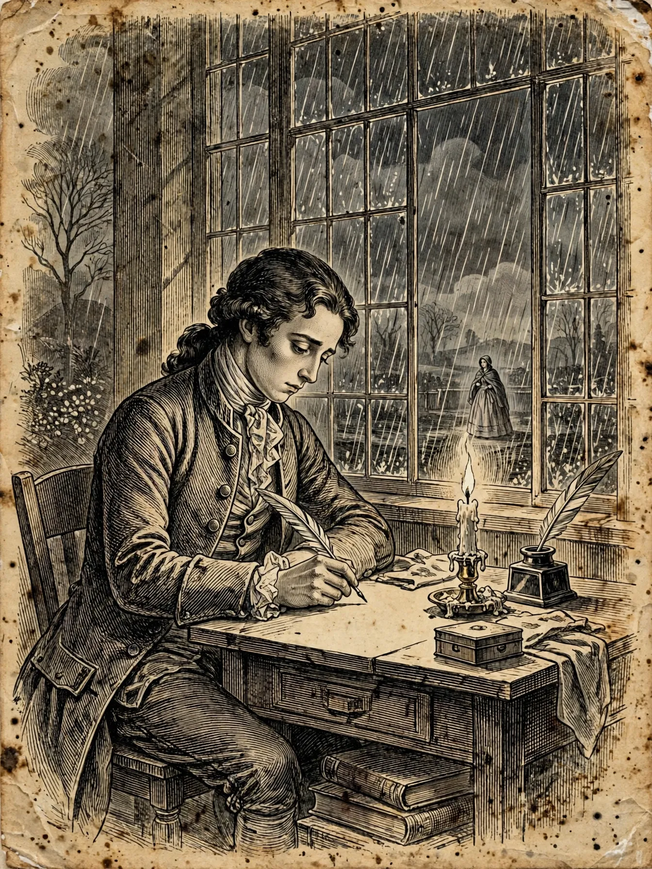 Engraving-style cover art for The Sorrows of Young Werther by Johann Wolfgang von Goethe