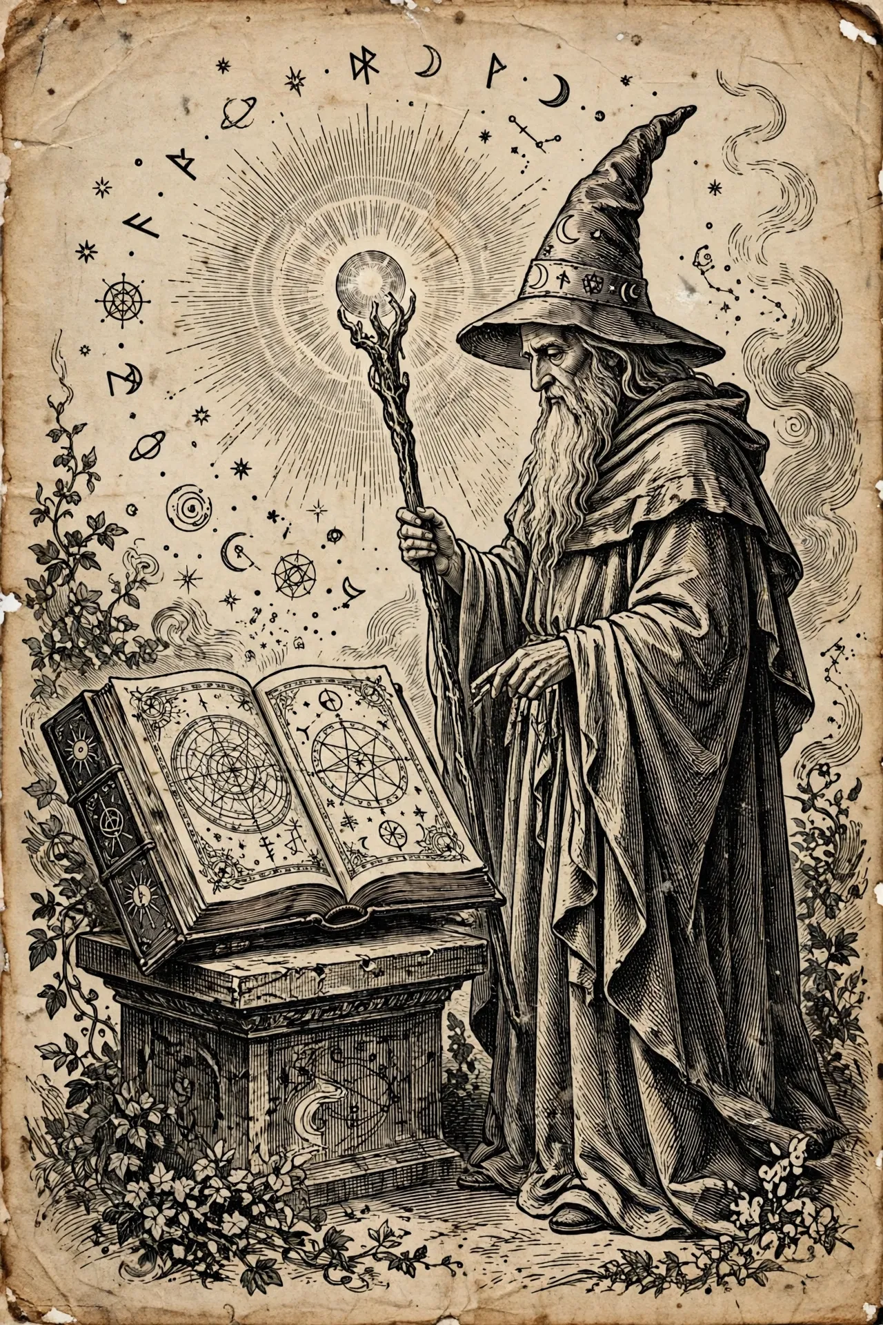 Engraving-style cover art for How to Slay a Wizard by Owen Benjamin