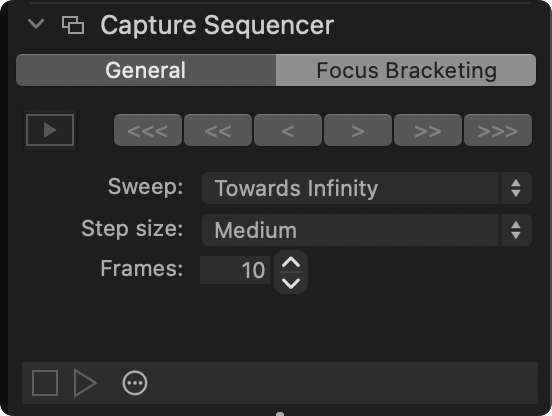 Focus Bracketing tab