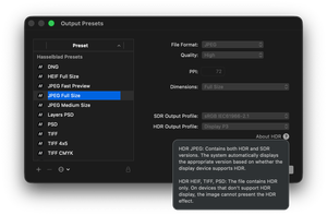 Where the Ultra HDR JPEG Preset Went in Phocus 4.2