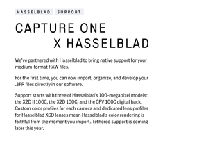 Capture One's Hasselblad Support: What You Get and What Stays in Phocus