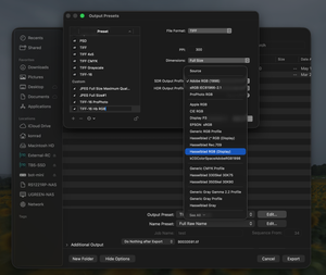 Hasselblad RGB Is Missing From Phocus for Mac and Lightroom Export Menus