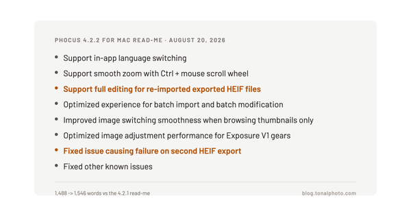 Phocus 4.2.2 for Mac: HEIF Fixes, Language Switching, Smoother Zoom