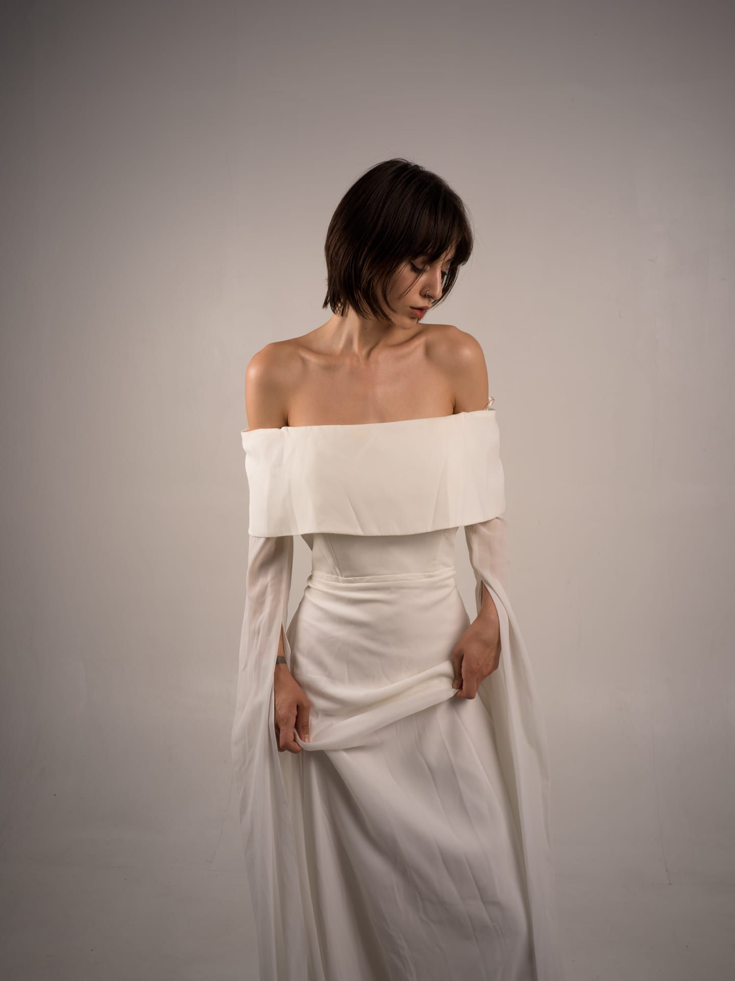 Elfa Floria in a wedding dress