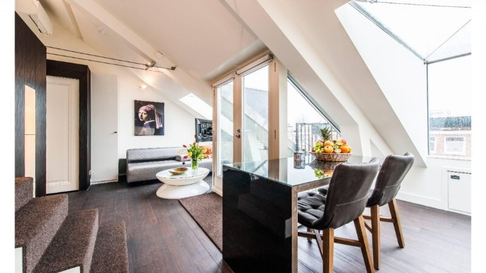 Luminoso salón en un apartamento de Amsterdam, Países Bajos