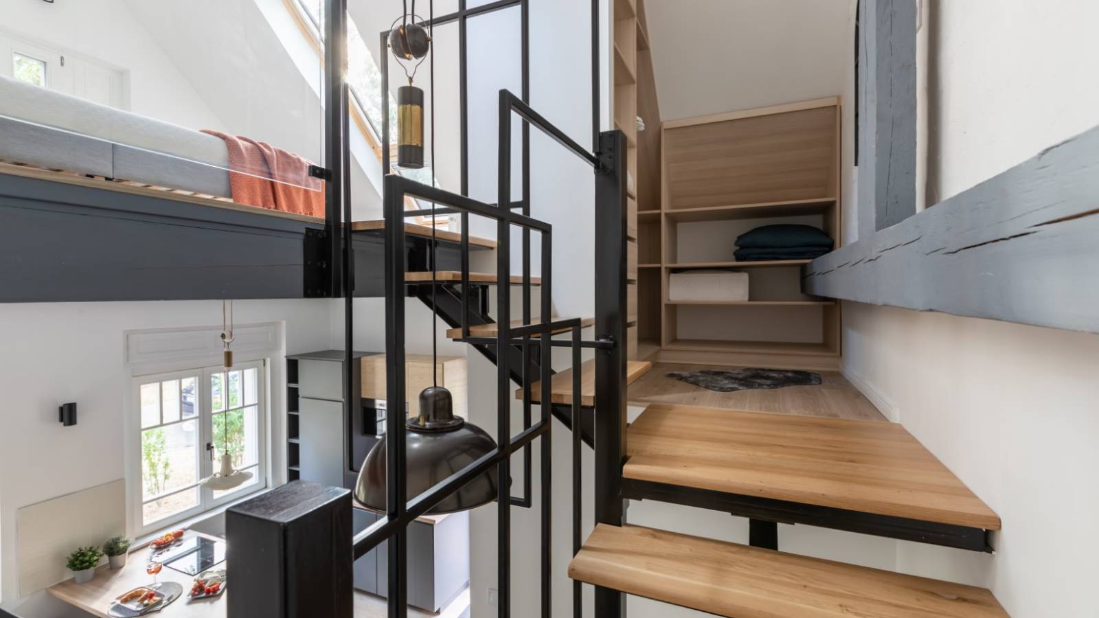 interno di un appartamento con 1 camera da letto a Budapest