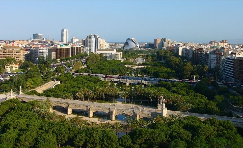 Panoramique du jardin du Turia