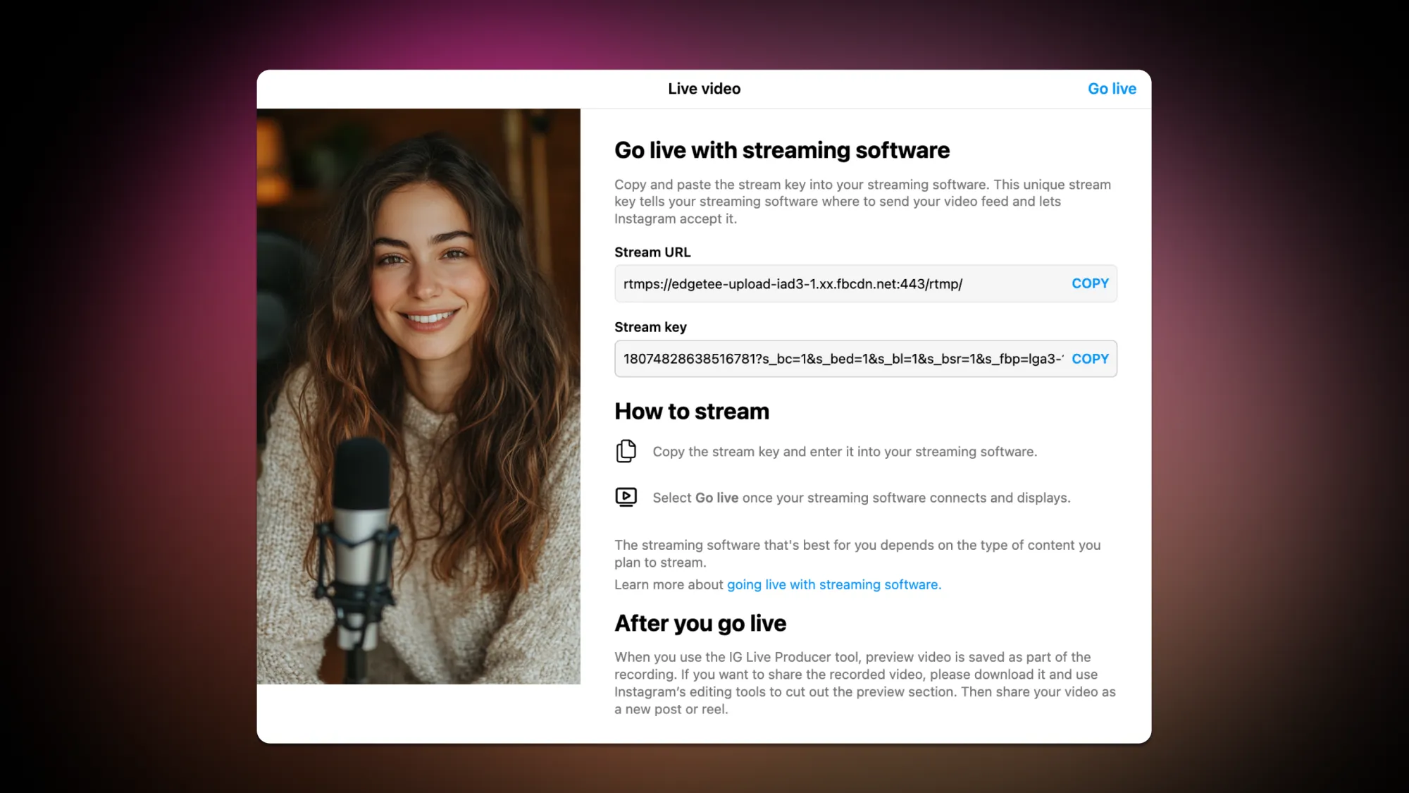 Instagram Live Producer