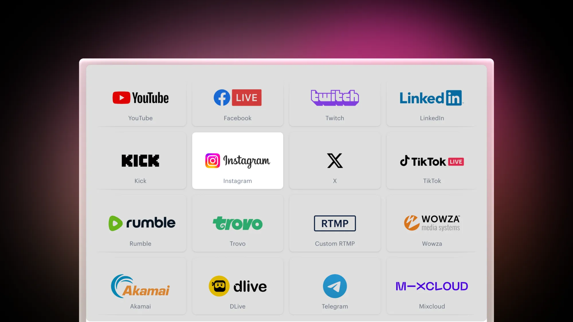 Connect Instagram to Restream