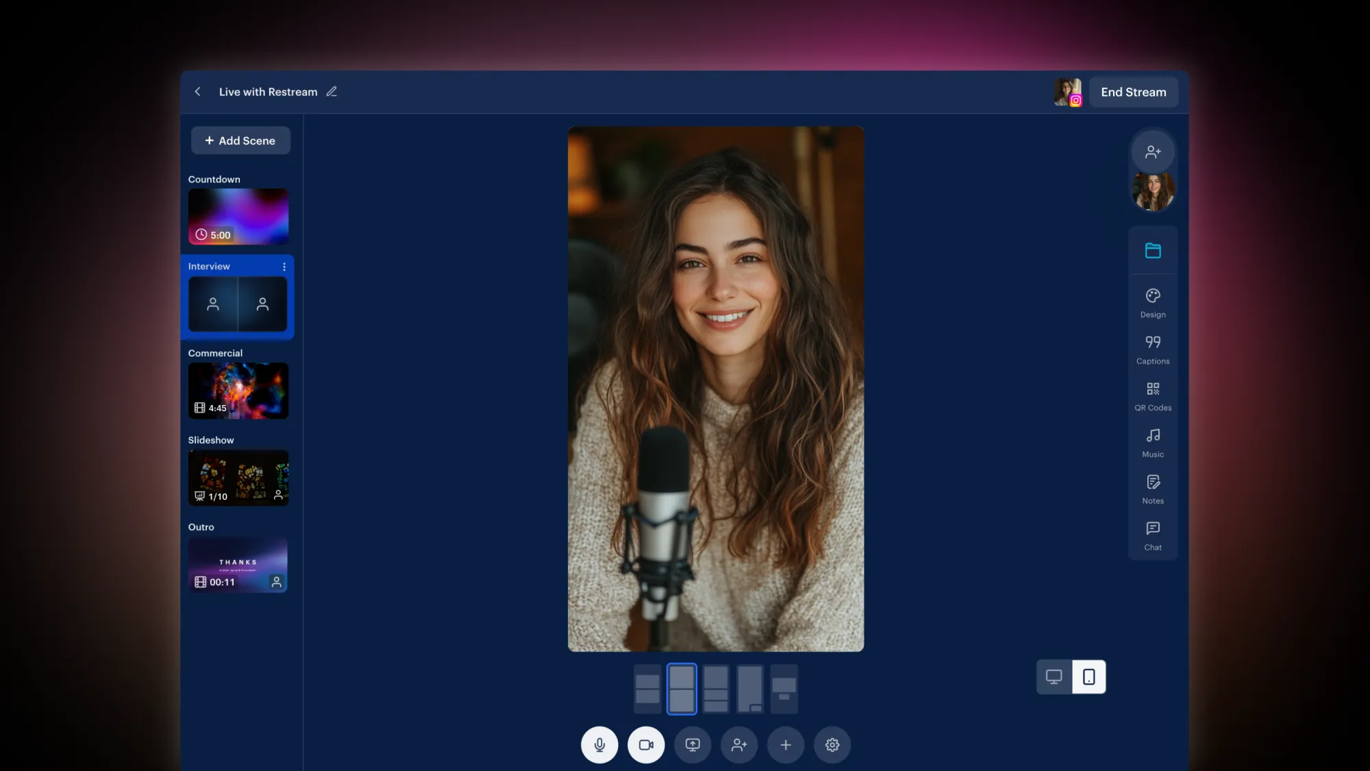 Go live on Instagram with Restream Studio