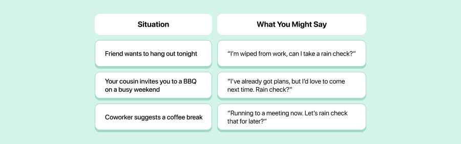 How to Use “Take a Rain Check” Naturally