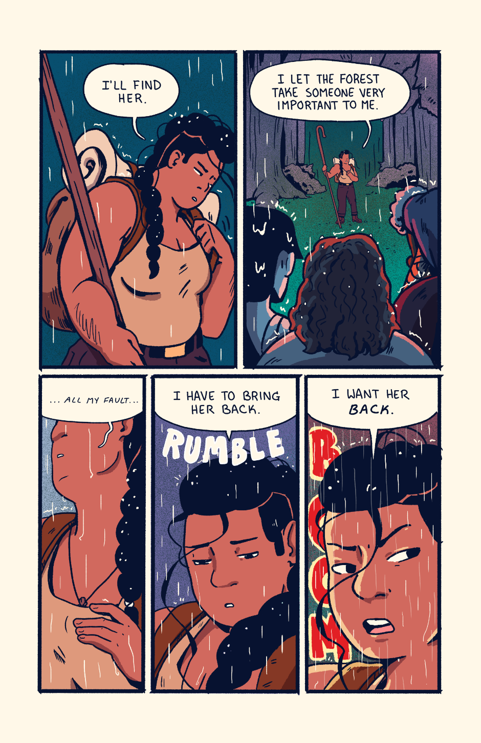 Shep tells everyone she lost someone important to her in the forest, and she wants her back.