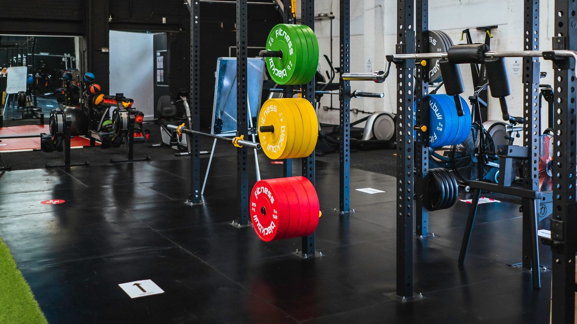 black and yellow exercise equipments