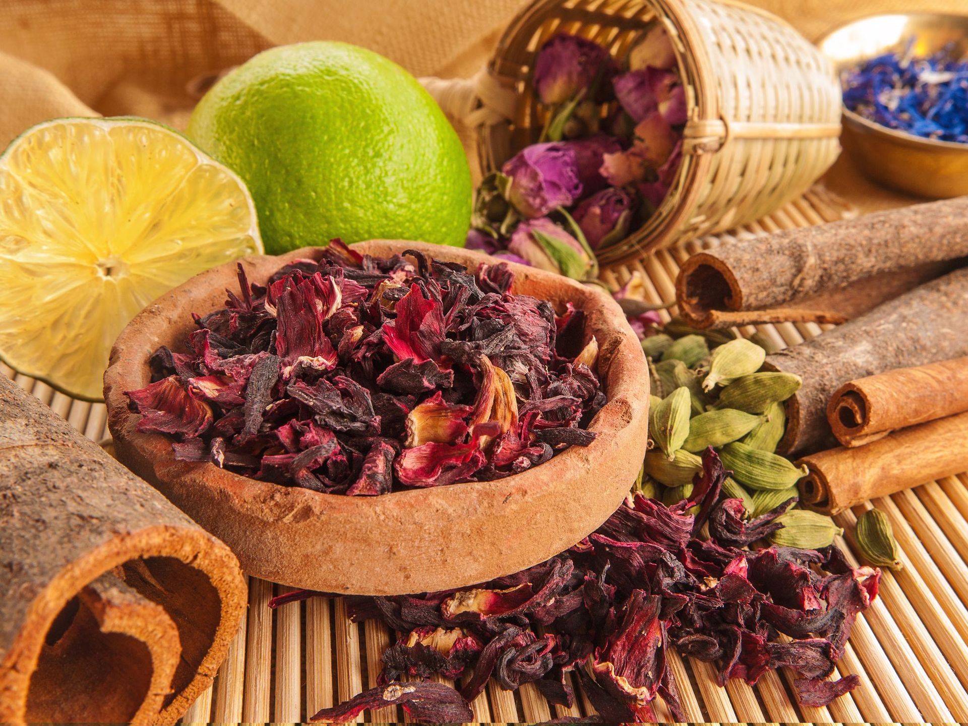 Citrus and Hibiscus with Mint and Spices Tea Infusion