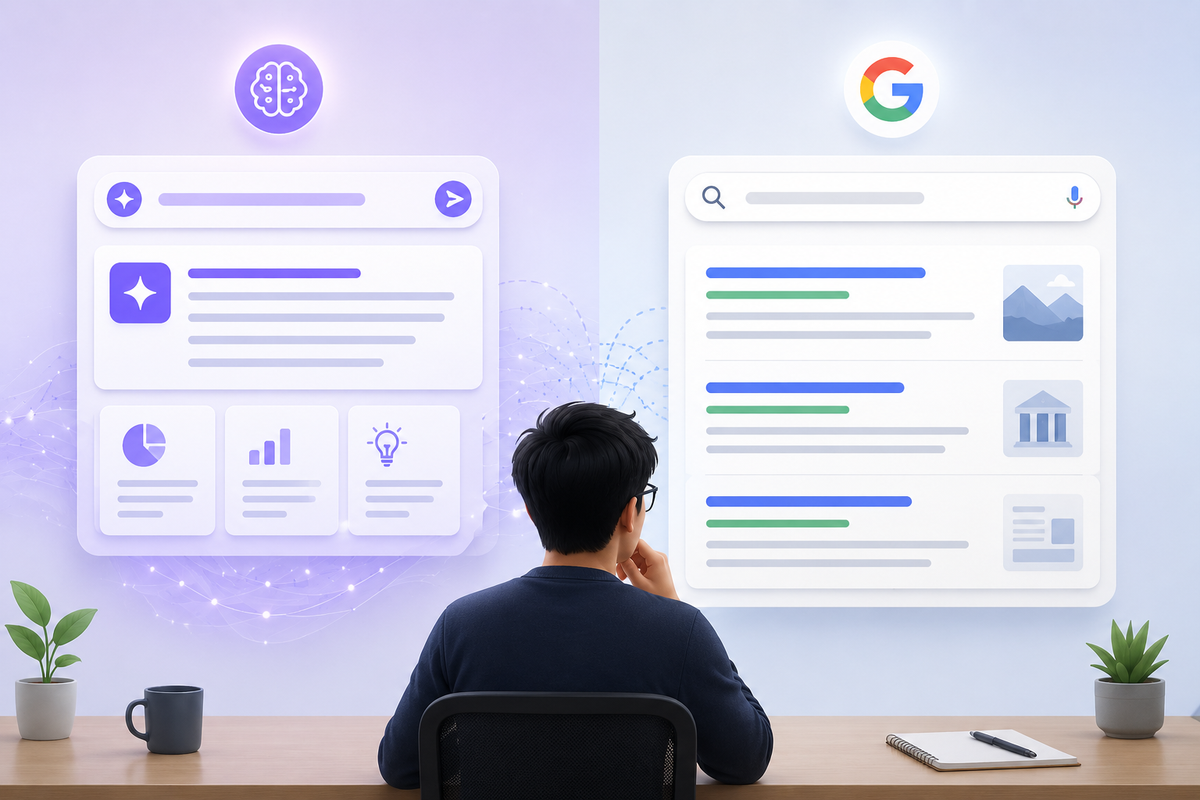 AI Search vs Google Search ต่างกันอย่างไร?