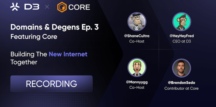 Domains and Degens Episode 3 with Core Recap