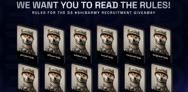 Rules For The D3 #ShibArmy Recruitment Giveaway