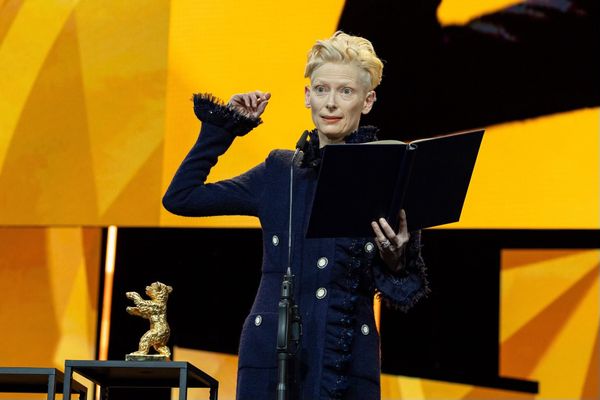 Tilda Swinton accepting Berlinale’s lifetime achievement award