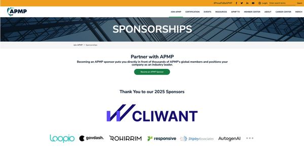 클라이원트가 APMP의 공식 스폰서로 함께합니다