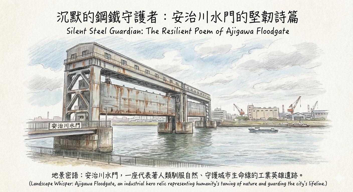 the monumental Ajigawa Sluice Gate