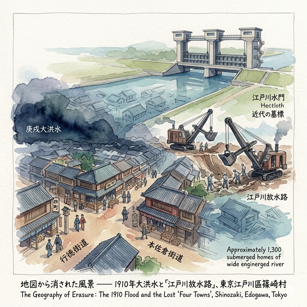 The Geography of Erasure: The 1910 Flood and the Lost "Four Towns"