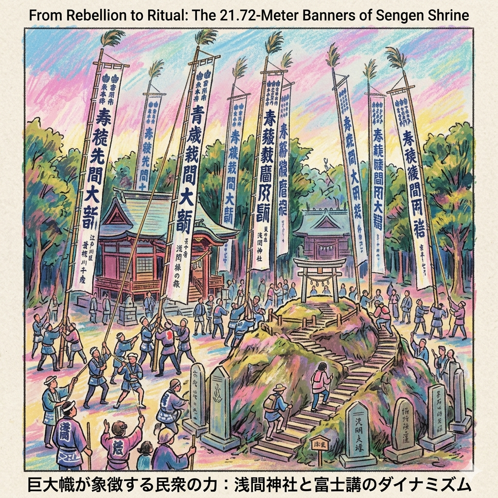 De la rébellion à la piété populaire : Les géants de toile du sanctuaire Asama