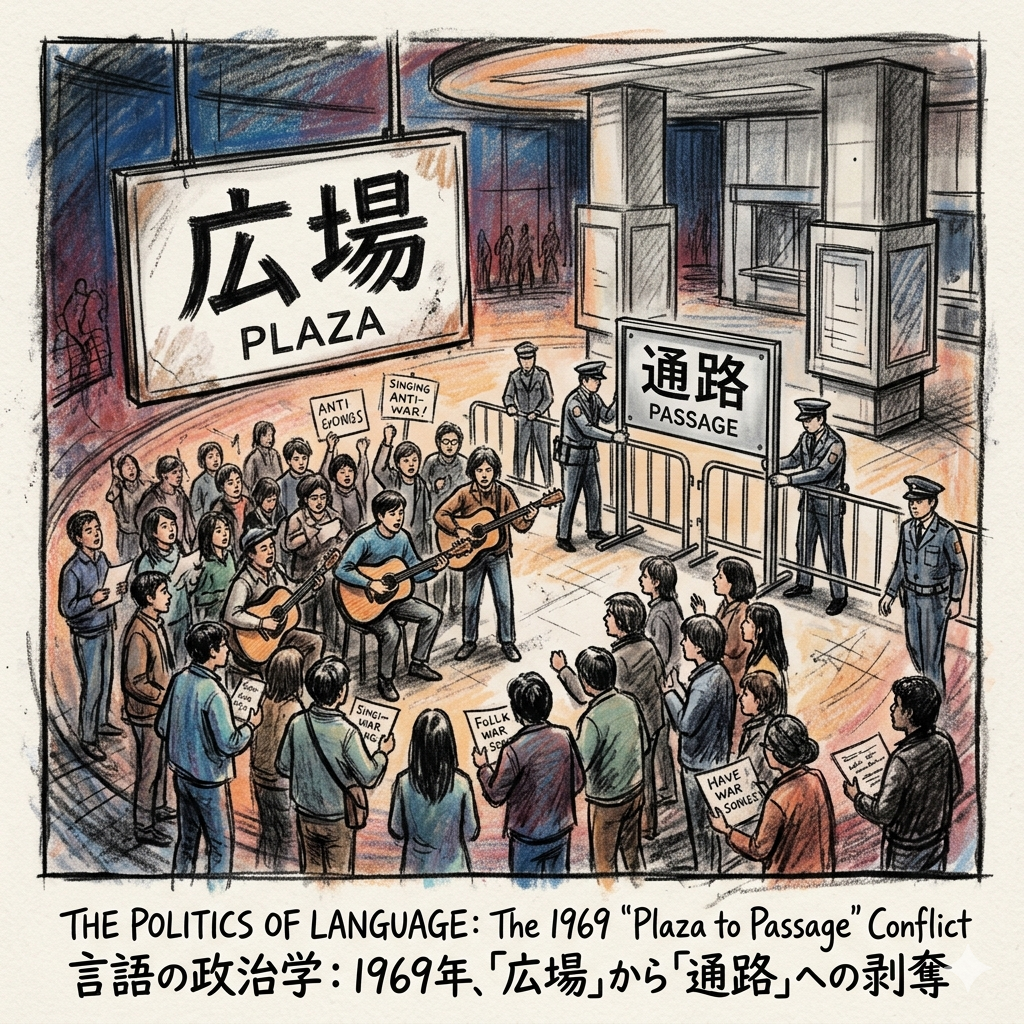 言語の政治学：1969年、「広場」から「通路」への剥奪