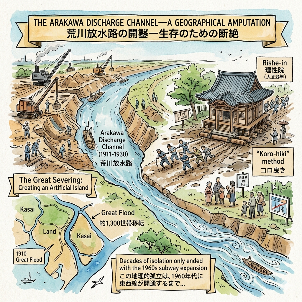 荒川放水路：為了生存而人為製造的「空間切斷」