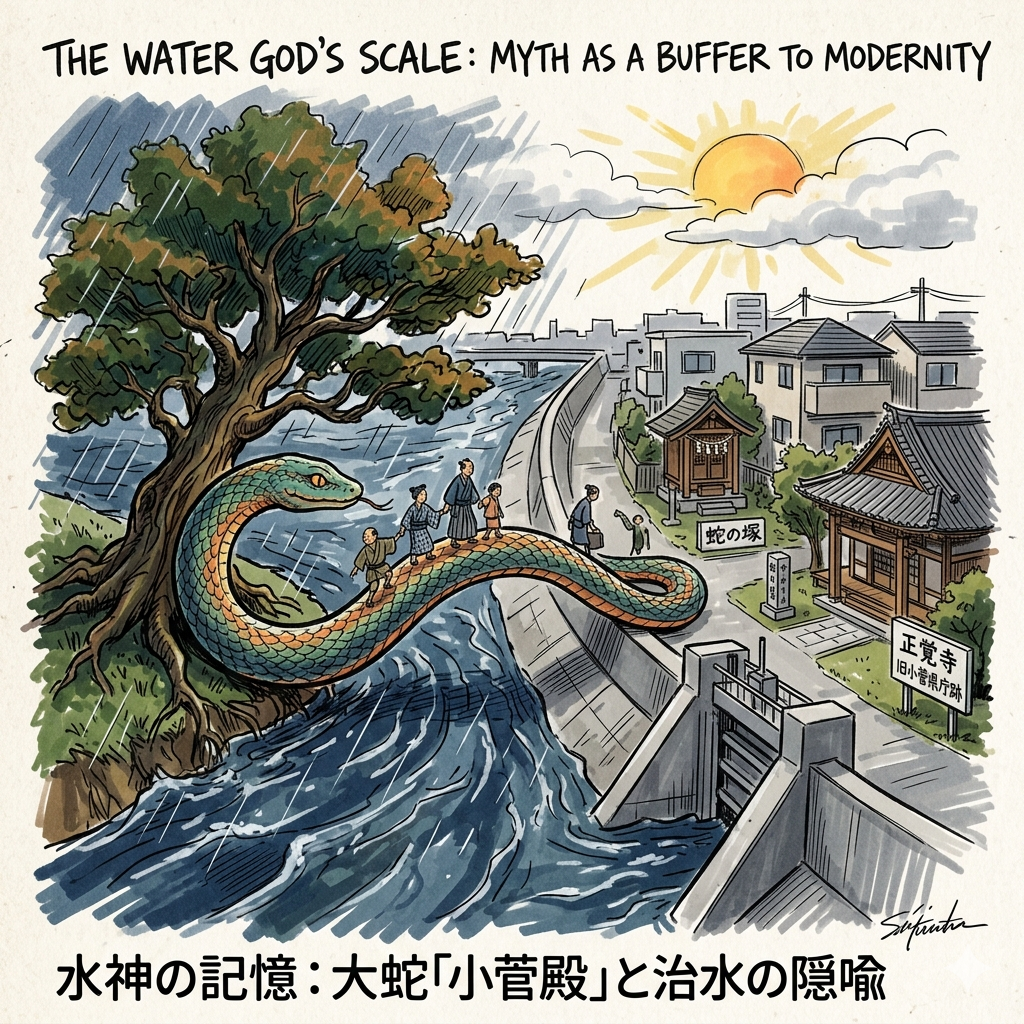 The Water God’s Scale: Myth as a Buffer to Modernity