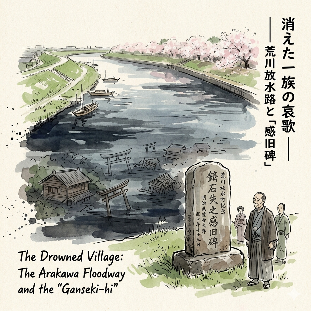 沉入河底的家園：荒川放水路與感舊碑