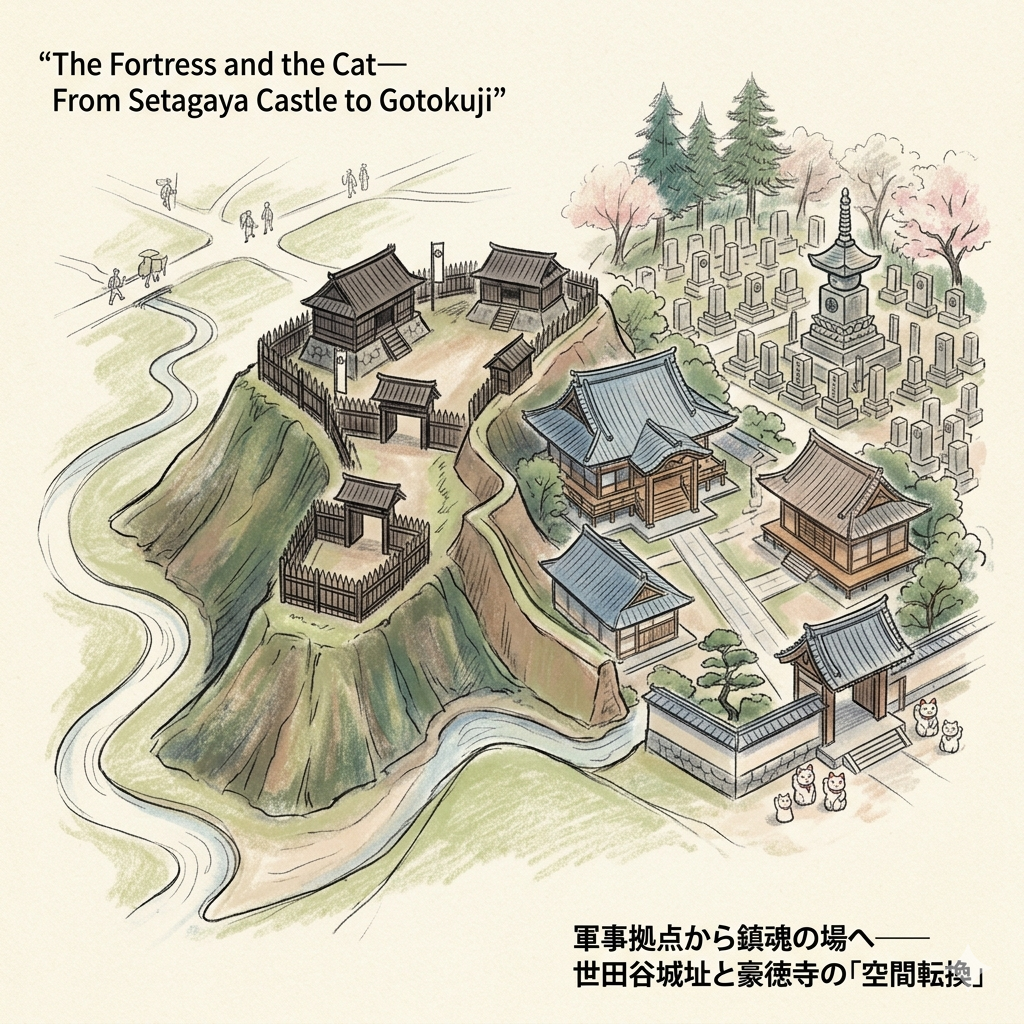 De la forteresse médiévale au refuge des chats (Château de Setagaya et Gōtoku-ji)