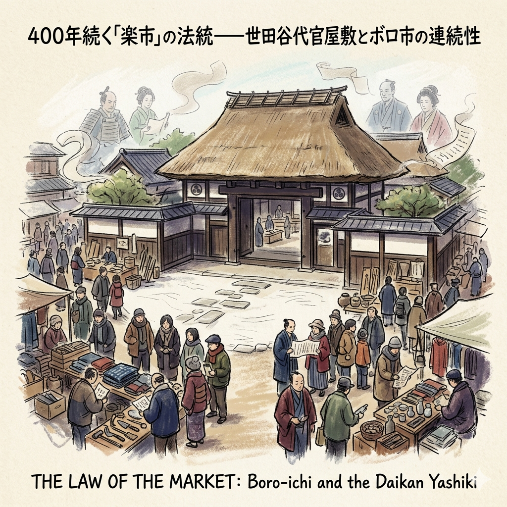 La loi du marché à travers les âges (Le Daikan Yashiki et le Boro-ichi)